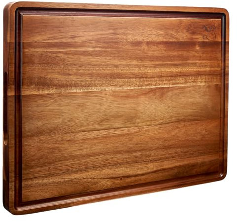 Timberro Acacia Wood Cutting Board (20x15x1.2 In.) - Large Thick Edge Grain Wooden Chopping Boards for Kitchen, Giant XL Organic Hardwood Carving Block for Raw Meat