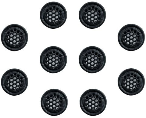 10 cubiertas de ventilación de acero inoxidable, 25 mm, rejilla de ventilación de armario, rejilla de ventilación para armario, armario y estantería