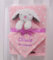 BotoBaby® GESCHENKSET Babydecke mit Namen und Datum Bestickt + Schmusetuch mit Namen ★ Geschenk ★Geburt ★ Taufe ★ (Rosa - Hase)