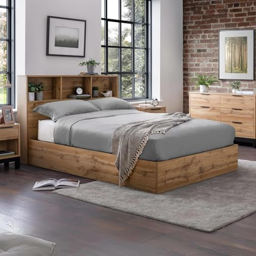 Julian Bowen Bali Ottoman mit Stauraum, 150 cm, Kingsize-Bett – Helle Eiche