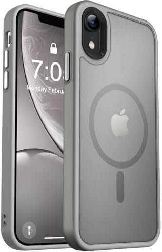 MOCCA Strong Magnetic for iPhone XR Phone Case, [Compatible with Magsafe][Mil-Grade Drop Protection] Slim Thin Translucent Matte Protective Cover Case for iPhone XR Case 6.1'', Titanium Gray