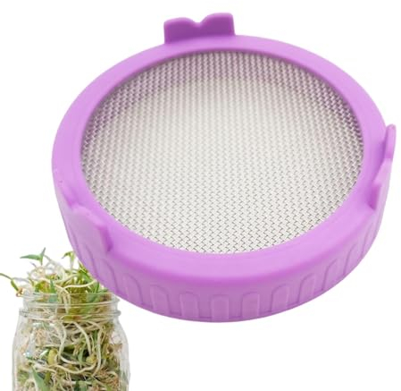 Nbbwwu Keimgläser Mit Siebdeckel,breite Öffnung Einmachgläser Deckel,Mason Jar Sprout Deckel,Deckel Für Weithals,Keimgläser,Alfalfa- Und Mungobohnensprossen, Edelstahlsieb,Sieb,Sprout-Deckel