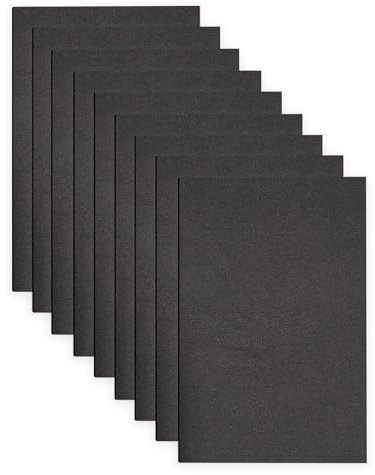 Jtnohx Moosgummi, Moosgummi Platten, 17.78×28.7cm 9 Stucke Farbige Eva Schaumstoffplatte zum Basteln, DIY-Bedarf(Schwarz)