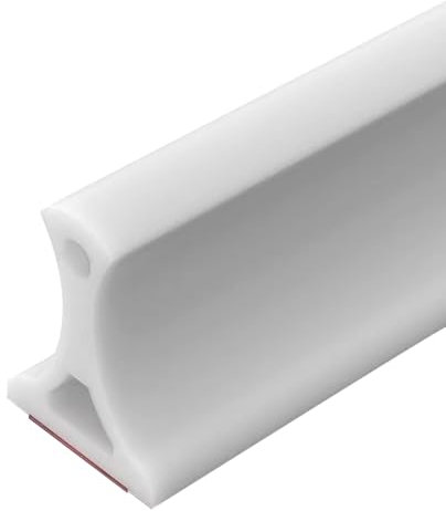 Schwallschutzleiste Dusche Selbstklebend, 4 cm Hoch Faltbare Duschwasserstop, Schwelle Wasser Barriere Wasser Damm für Dusche Boden, Bad und Küche (Weiß, 5 m)