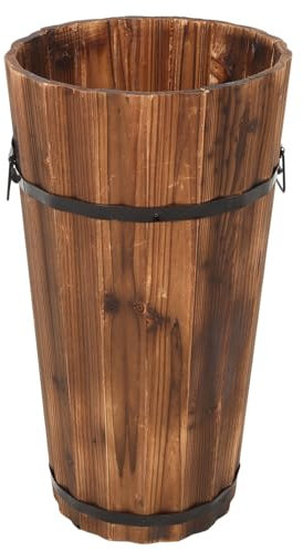 HOLIDYOYO Supporto Decorativo Per Ombrellone Portaombrelli Per La Casa Portaoggetti in Legno Portaoggetti in Legno Carbonizzato