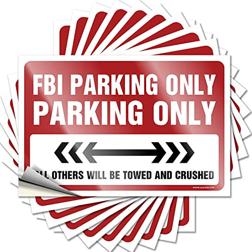 Aufkleber für Autos, FBI Parking Only, lustig, 10 Stück, Aufkleber (12 x 18 cm)