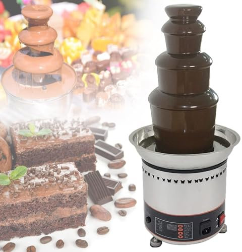 CFDZCP Chocolate Fondue Maker 4/5/6/7 Tier Stainless Steel Electric Chocolate Fountain Melting Machine For SParty & Family Gathering,Adjustable Temperature, Easy To Assemble(5 tier)