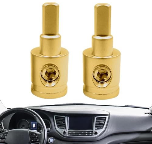 AUTOECHO Auto Audio Wire Connectors - High Brass for Speaker | Auto Wiring Terminals Car Speaker Distribution Block Amplifier Wire Connectors
