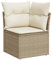 HETFTJN Dining Lounge Outdoor Gartenlounge Mini Sofa Balkon Sofa - Garten-Ecksofa mit Kissen Beige Poly Rattan für Terrasse Schwimmbad Speisesaal Garten
