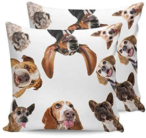 2Er Set Kissenbezug Weich Zierkissenbezüge Dauerhaft Wurfkissenbezug Für Bauernhaus Schlafzimmer Garten 45X45Cm Hund, Kollektiv Von Puppy Doggy Peep