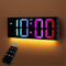 Yeelan Wanduhr Digital, 8 Farben Digitale Wanduhr, 12 Große Digitaluhr mit Nachtlicht, Automatische Helligkeitsregelung, 24/12-Stunden Digitale Uhr, Wall Clock für Wohnzimmer, Büro, Schreibtisch