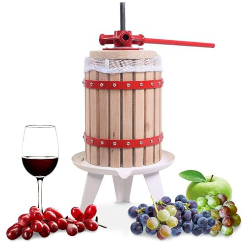 6 L manuelle Traubenpresse Weingut Wein Entsafter Maschine Saft Maker Maschine Holzkorb Birnenpresse Maschine