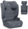 KikkaBoo i-AID Kindersitz 15–36 kg ohne ISOFIX, Gruppe 2-3 (100–150 cm), von 3,5 bis 12 Jahren, i-Size, 13-fach verstellbare Kopfstütze, Grau