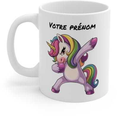 Teecustom Mug Licorne Dab - Tasse Colorée Personnalisable - Cadeau Fantaisie et Original - 325ml : Taille - 11oz Taille 11oz