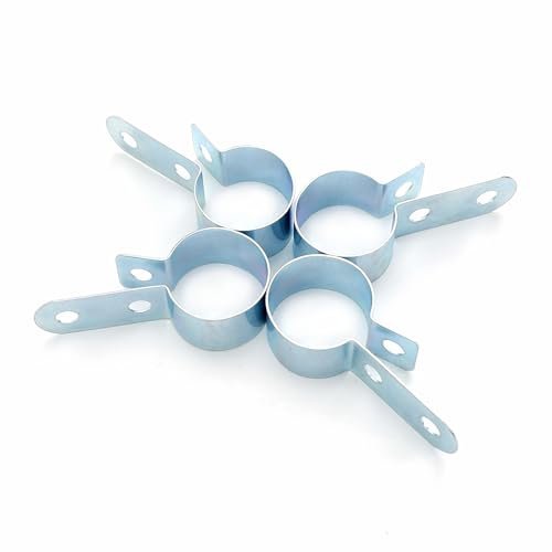 EricAuto 4pcs Steel Exhaust Pipe Clamp Holders for 24-28mm Diesel Heaters, Silver P Clip Kit with Fixing Holes, for Car, Truck, Camper, Caravan