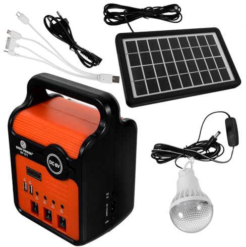 SUPVOX 25w Générateur Solaire Portable Avec Panneaux Solaires Pour Éclairage Led Et Charge Usb Camping Et Utilisation À Domicile