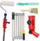 LZEXIN Multi-Angle Paint Brush Extender Holder, 1.5m Extendable Paint Brush with Extension Pole, Paint Brush Kit with Paint Roller Brush, Paint Stirring Stick Suitable for Most Rollers Brushes