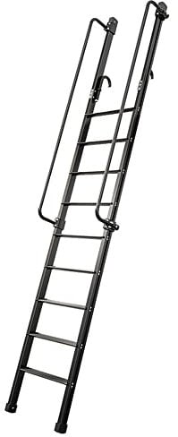 Verstellbare Aluminium-Dachbodentreppe – 8 Stufen, 13 cm breite Pedale, erhöhte Armlehne, 3-Gang-Neigung für Zuhause, Küche, Bibliothek, Büro