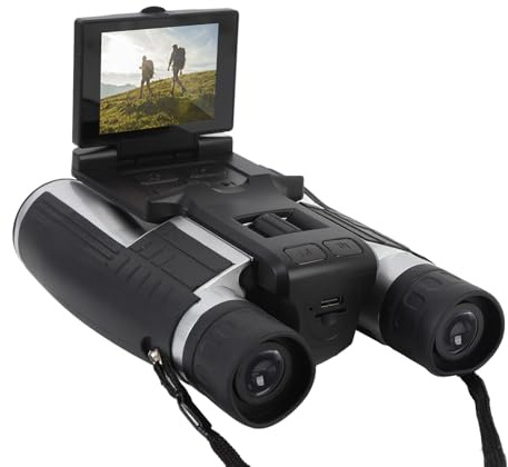 12x32 Fernglas mit Kamera, 12-Fach Optischer Zoom, 8-Fach Digitaler Zoom, Digitales Fernglas mit 2,4-Zoll-Farbdisplay 2,5K 48MP Video-Fotorecorder für die Vogelbeobachtung und