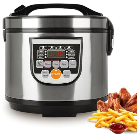 Olla a presión multifunción 5L, olla arroz, olla a presión de acero inoxidable, pantalla LED, 700 W, olla de arroz, recipiente antiadherente, multicocina eléctrica multifunción