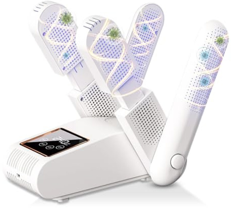 Schuhtrockner Elektrisch mit Intelligentem Timer, Schuhtrockner Faltbares Design, UV-Licht, Beseitigt Effektiv Gerüche und Antibakteriell für Schuhe, Handschuhtrockner