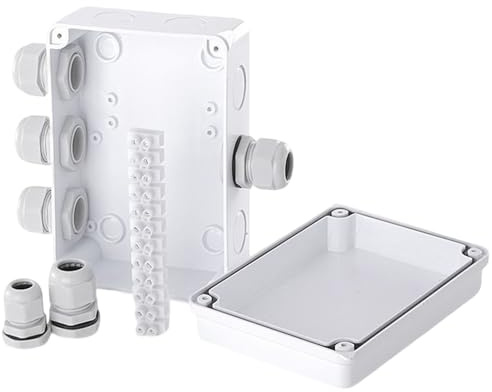 objbhuely Outdoor Electrical Junction Box - Waterproof Cable Connectors Case Enclosure,Protector Dustproof for Indoor Basements Security Cameras Lighting Backyards Landscape Gate Wall