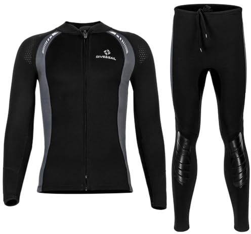 Schwarz,L,3Mm Neopren Zweiteiliger Tauchanzug für Damen und Herren – Vollkörper Surf- und Tauchanzug für Schnorcheln, Tauchen, Bodyboarden – Wärmeerhaltend & UV-Schutz