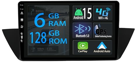 [6+128GB] Keconsing 10.1 Zoll Android 15 Autoradio for BMW X1 E84 2009-2016 Radio Carplay Stereo Wireless Car Play GPS Auto Navi Bildschirm Bluetooth Navigation Player Touchscreen FM SWC RDS