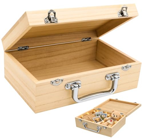 Spetsbst Holzkiste mit Deckel, Holzbox mit Verschluss