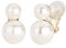 Traveller Ohrclip - Damen - Doppel-Perle - 8 & 12 mm - Creme - Goldfarben - 22kt Vergoldet - 20x12 mm - 113120