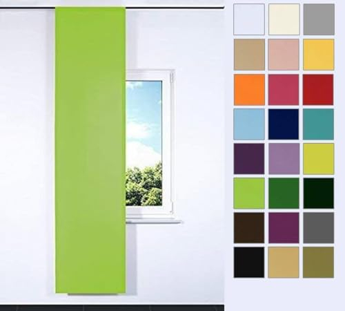 Rollmayer SCHIEBEVORHANG FLACHENVORHANG SCHIEBEPANEL SCHIEBEGARDINE Vorhang RAUMTEILER 60 x 200 cm Kollektion Vivid (Seladongrün 24, Klettband + Paneelwagen)