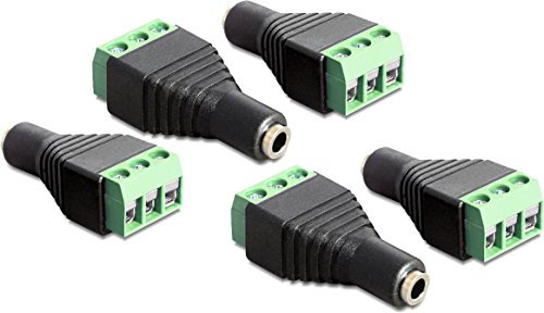 5x DELOCK 65455 Adapter Klinke Buchse 3,5 mm > Terminalblock 3 Pin