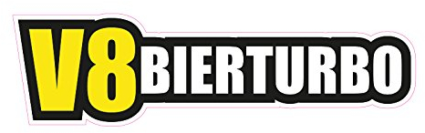 1 x Aufkleber V8 Bierturbo Bier Turbo Sticker Tuning Autoaufkleber Fun Spruch JDM