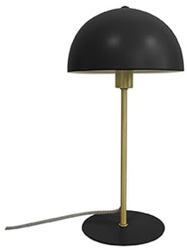 Leitmotiv Tischlampe Bonnet - Schwarz - 20x20x39cm | Rund - skandinavisch - Eisen - Tischleuchte Wohnzimmer & Schlafzimmer - Tischlampen modern