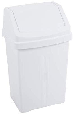 JMS we create smile High Grade 8L Ice White Plastic Flip Top Waste Bin Dustbins Kitchen, Bathroom Rubbish Trash Refused Bins