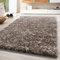 SIMPEX Wohnzimmer Teppich 120 x 170 cm Hochflor Beige - Moderne Einfarbig Meliert Design - Schlafzimmer Pflegeleicht Extra Weich Flauschig - Carpet Living Room Deko