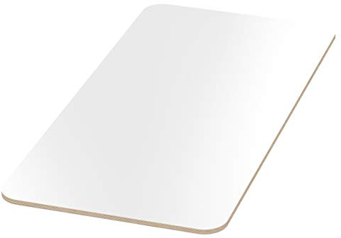 AUPROTEC 18mm Plateau de Table blanc 400 mm x 400 mm Contreplaqué revêtu en mélamine 40cm-200cm au choix Radius angulaire 100mm Panneau de Contreplaqué en Bouleau : carré 40x40 cm