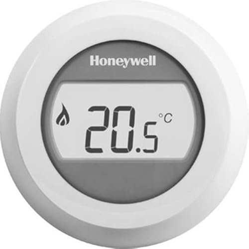 Honeywell Thermostat d'ambiance Rond avec Affichage Lumineux 24v Rond on/Off Blanc t87g2014 e