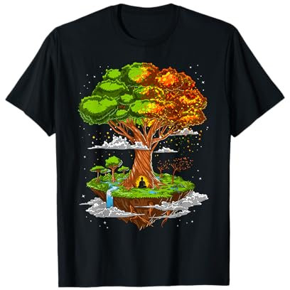 bouddha arbre de vie zen yoga méditation spirituel fantaisie T-Shirt