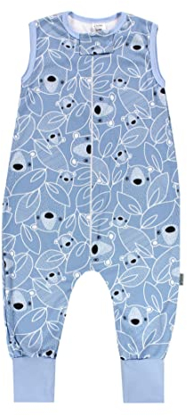 TupTam Sommerschlafsack Baby mit Füßen – Leichter Schlafsack Baby Sommer 0.5 TOG, OEKO-TEX, Farbe: Bärchen Blau, Größe: 92-98