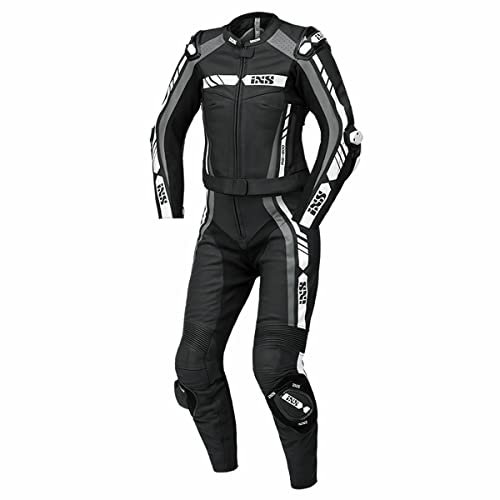 IXS RS-800 1.0 2-Teiler Damen Motorrad Lederkombi, schwarz/grau/weiß, 34