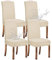 KELUINA Stretch wasserdichte Jacquard mit langem Gitter Esszimmer Stuhlhussen Home Decor, Stuhlhussen für Esszimmerstühle(Cremeweiß,4 Stück)