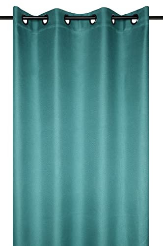 Stof - Rideau Occultant - Copenhague avec Œillets pour Salon ou Chambre - Taille 140 x 260 Canard - Rideau de Fenêtre ou Dressing Obscurcissant et Isolant - Idéal pour Maison
