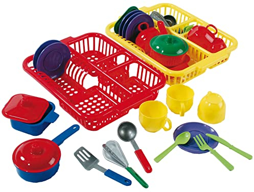 Spielküchen Zubehör Set 17-tlg. Kinder Kochgeräte Geschirr Abwaschutensilien +3J