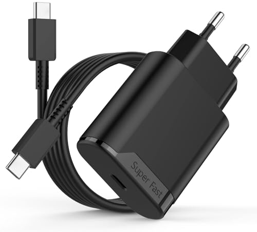 Ladekabel mit Ladegerät Typ C Kompatibel mit Samsung Galaxy S25 S24 S23 S22 S21 S20 FE, A15 A16 A56 A55 A54 A36 A35 A26 A25 5G 25W Schnellladekabel Schnellladegerät, USB C Fast Charger Adapter