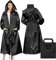 LAMA Manteau imperméable long élégant, poncho de pluie unisexe avec poche à rabat imperméable, vêtements de pluie pour adultes, veste de pluie, vêtements de protection contre la pluie, Noir L