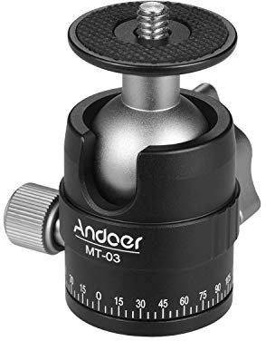 Andoer MT-03 Mini Kugelkopf DSLR ILDC Kamera Stativ Monopd Schnellkupplung Kugel aus Aluminiumlegierung mit U-Schlitz Max. Tragfähigkeit Fotografiezubehör 5KG / 11LB