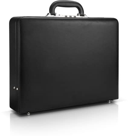 Aktentaschen für Herren, professionelle Leder-Aktentasche mit Schloss, Hartschale, harte Business-Aktentasche, strapazierfähige Executive-Attache-Hülle für Laptop-Dokumente, für Arbeit, Büro, Reisen