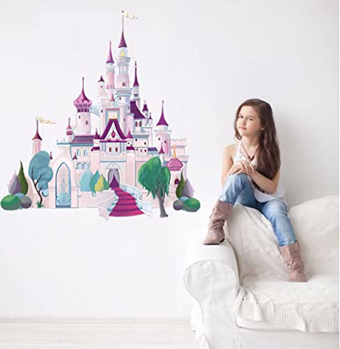 Runtoo Wandtattoo Prinzessin Schloss Wandsticker Mädchen Kinderzimmer Wandaufkleber Babyzimmer