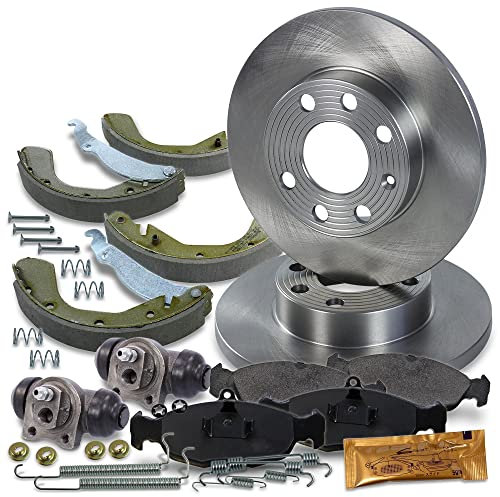 ATEC Germany Bremsenset Vorderachse inkl. Bremsscheiben Ø 236 mm Belüftet + Bremsbeläge Vorne + Bremsbacken Hinten Kompatibel mit OPEL ASTRA F (T92), ASTRA F CC (T92), CORSA B (S93)